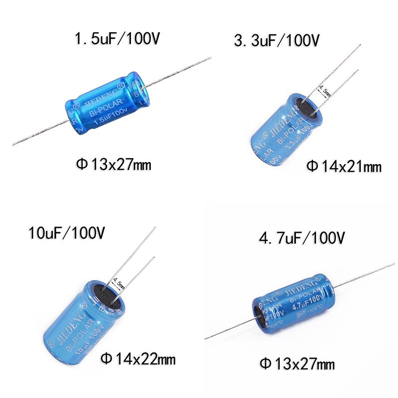 10Pcs Audio Capacitor Mkp Frequency Divider Crossover Non-Polarity Capacitor 100V 10Uf 3.3Uf 2.2Uf 22Uf 1.5Uf 4.7Uf 1.5Uf 15Uf