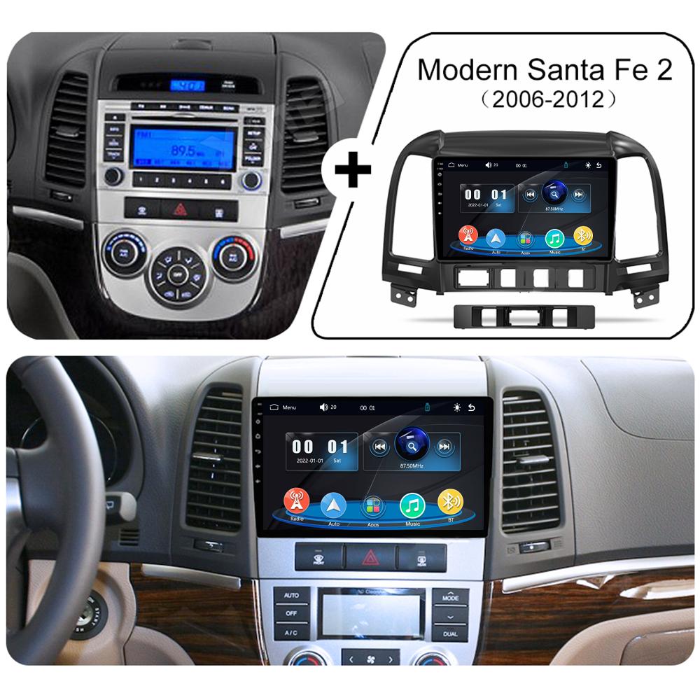 Icreative Car Radio Multimedia MP5 Player Head Unit Stereo BT For Hyundai Santa Fe II 2006-2012