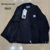 Giacca Unisex in Tela Retro con Collo Rialzato - Stile Americano Autunno/Inverno Revers Workwear