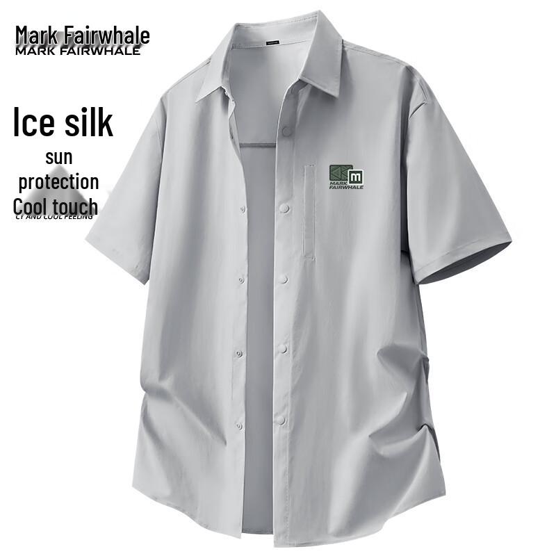 Mark Fairwhale Men's Ice Silk Short Sleeve Casual Shirt