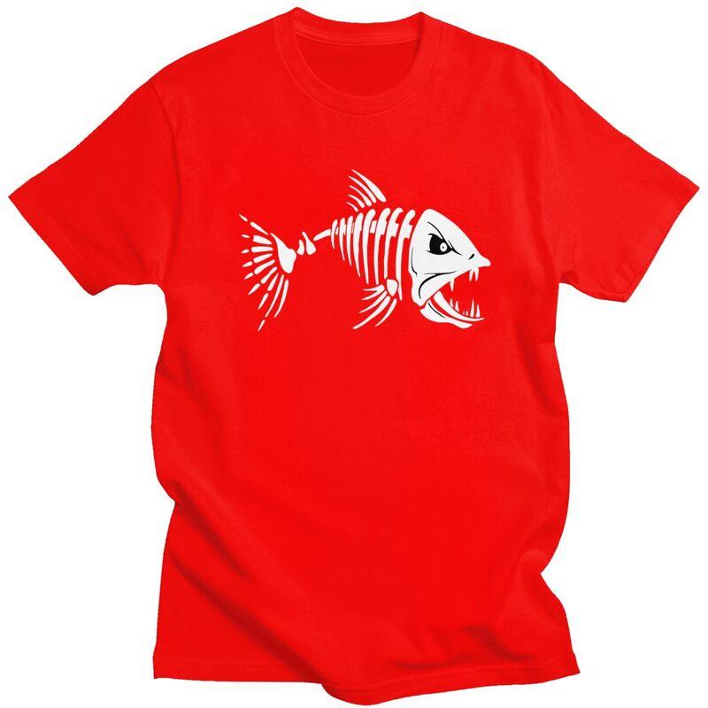 Custom Fish Bone Fishing Skeleton T Shirt for Men Tshirt Tees Tshirt Loose Fit S