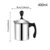 Portable Stainless Steel Milk Frother, 400/800ML, Stovetop Safe, Coffee Foamer, Milk Frother, Coffee Mixer for Milk, Latte, Macchiato, and More, Perfe