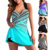 2Pcs/Set Tankini Set Two Piece Boy Shorts Dress Floral Print Beachwear