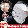 25/50Pcs Disposable Face Shields M Shaped Makeup Shower Visors Clear Barber Masks for Hairspray Hairdressing Tool Salon Supplies