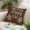 1pcs Autumn Warm Brown Floral Cushions Pillowcase Polyester Cushion Cover Throw Pillow Pillowcover Home Car Sofa Decor