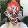 Scary Flame Clown Latex Mask: Halloween Party Costume Prop