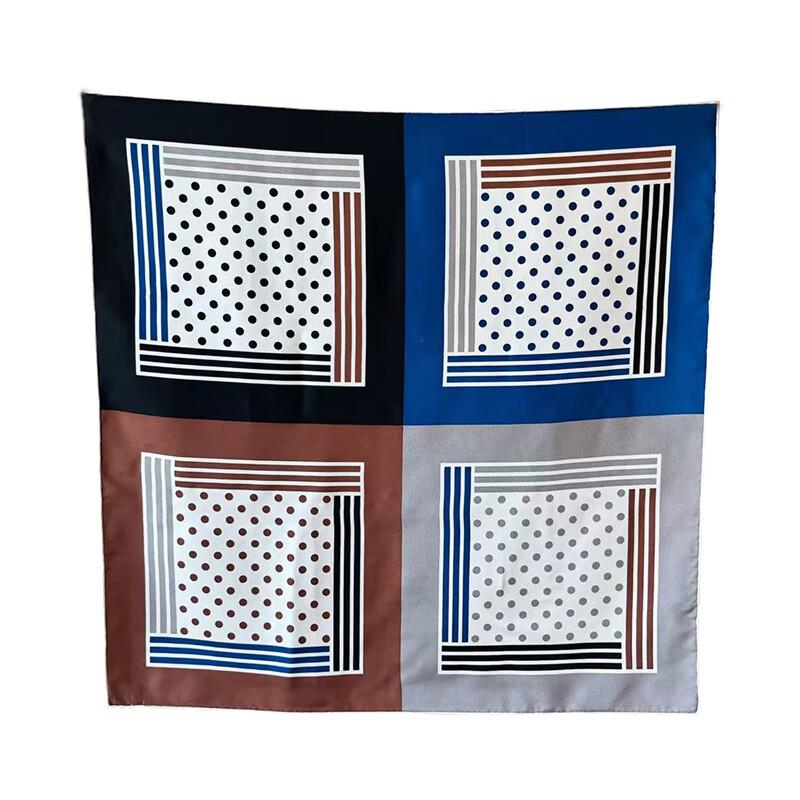 NINA SOLOR Polka Dot Silk Twill Scarf