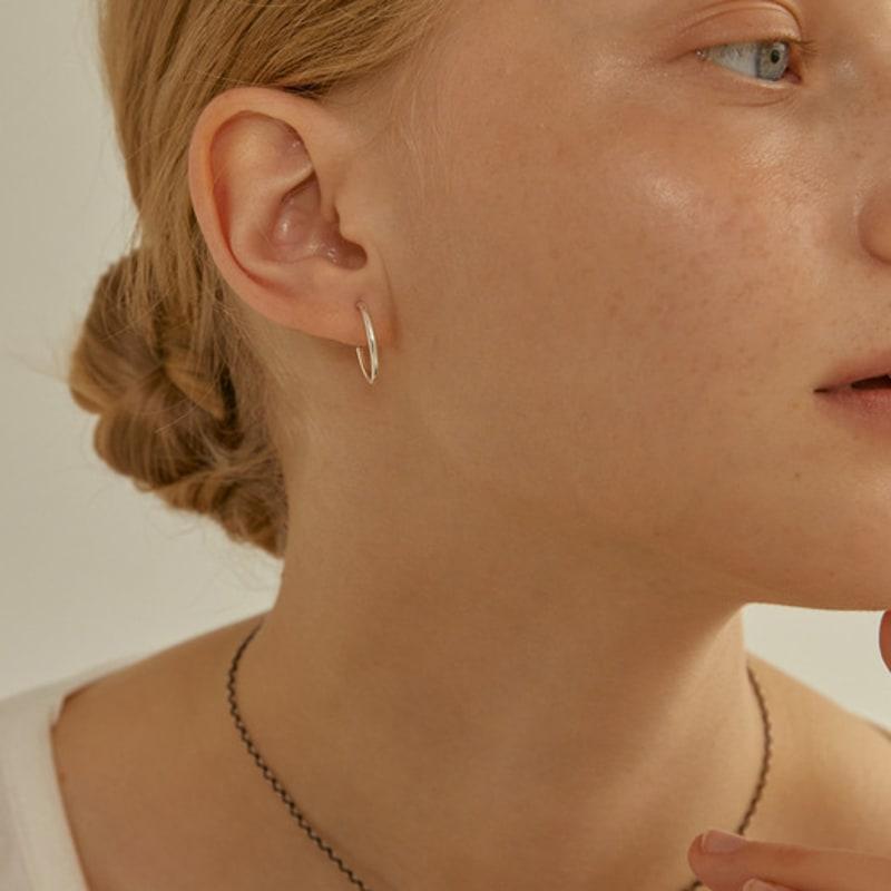 LUNNE Silver Pipe Hoop Ring Earrings (3 SIZE) #LSE13