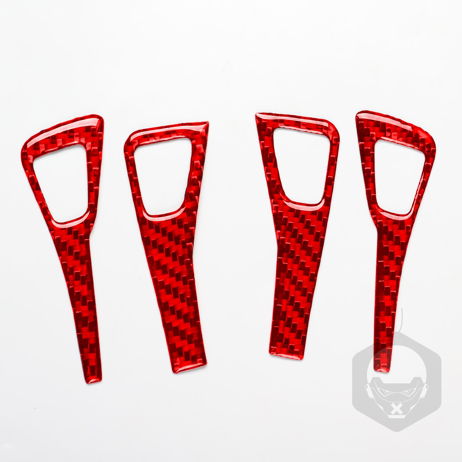 

Наклейка на панель электрического подъемного переключателя из настоящего углеродного волокна для Tesla Model Y 2020+ Model 3 2017-2022 Аксессуары красный