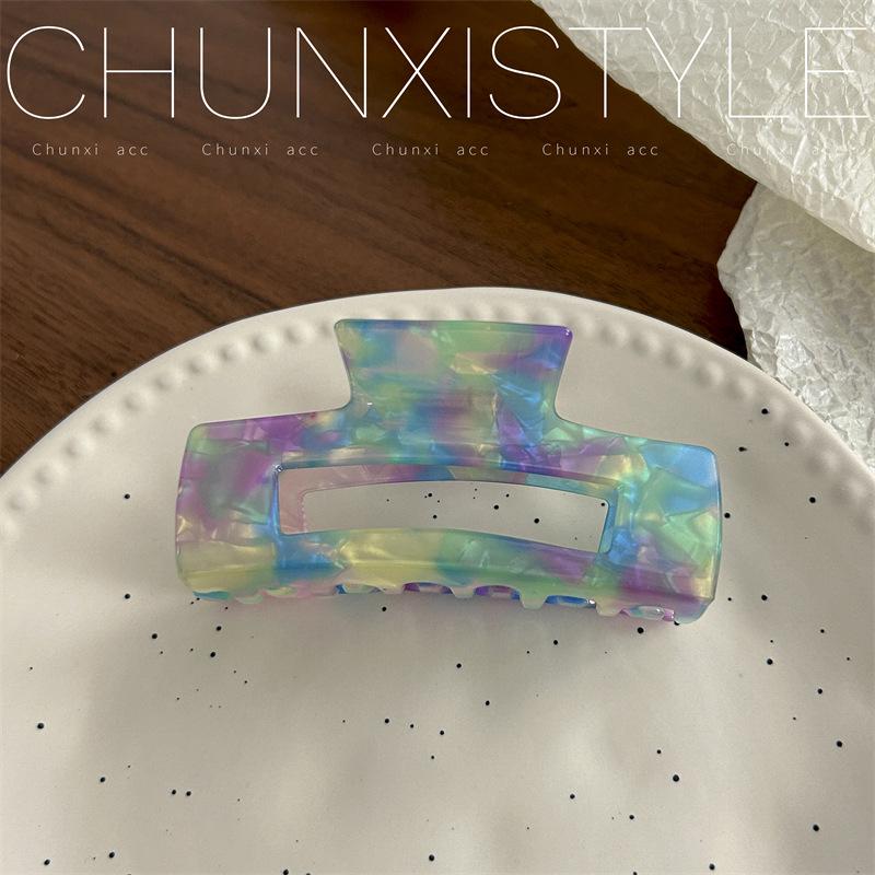 

Большая французская ретро-заколка для волос цвета русалки в виде акулы