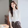Women's French Style Chiffon Tie-Neck Blouse