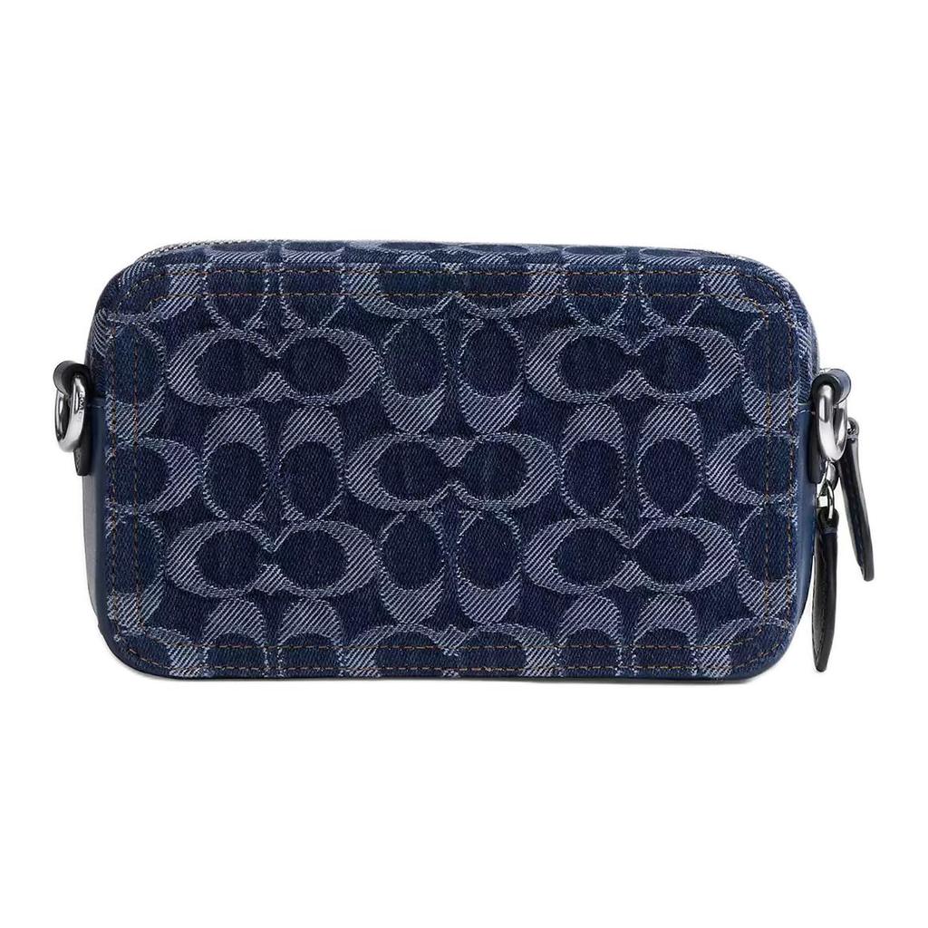 Coach Charter 19 Classic Logo Silver Hardware Denim And Fine Calfskin Shoulder Bag Small Men Shoulder Bag Deep-Blue CAS41-DEB