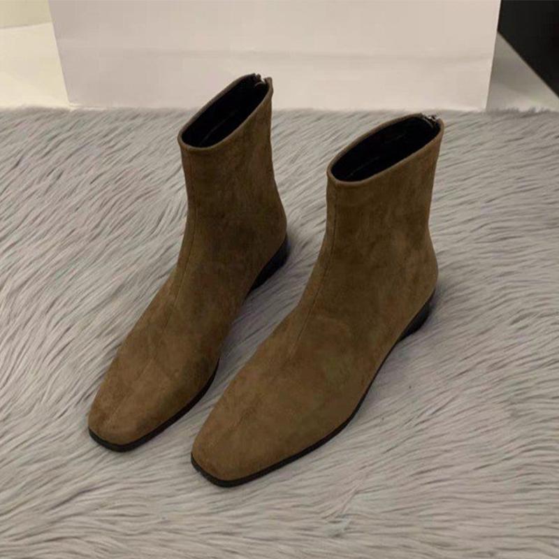 Damanstövletter Chunky Designer Mocka Skor Vinter Mode Chelsea Boots Ny Trend Gladiator Promenad Snö Mujer Stövlar