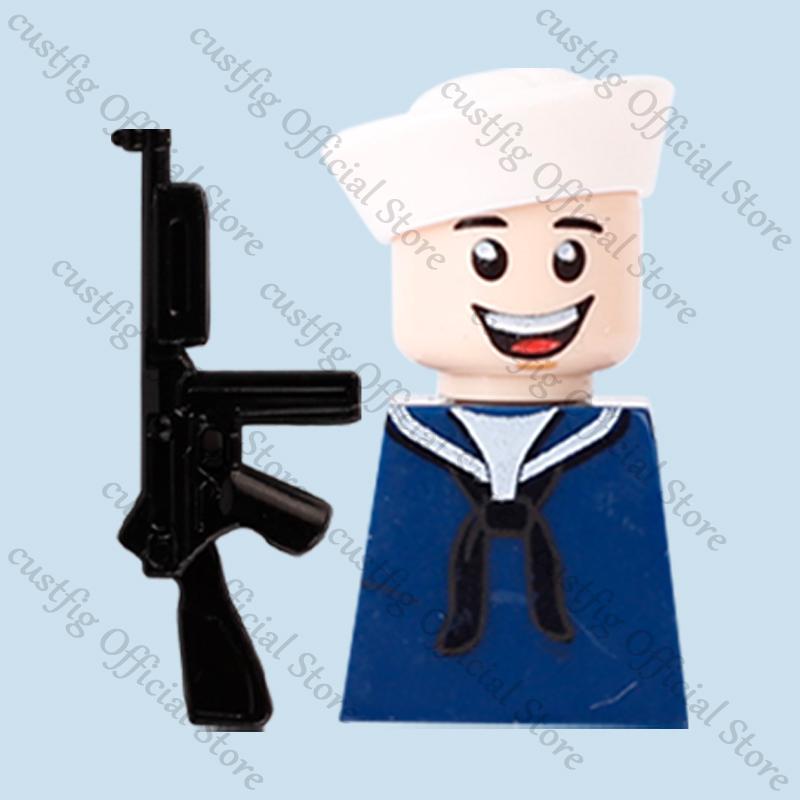 WW2 US Navy Military Airborne Field Corps Soldier Figures Building Blocks Army Flying Tigers Infantry Gun Weapon Bricks Kids Toy
