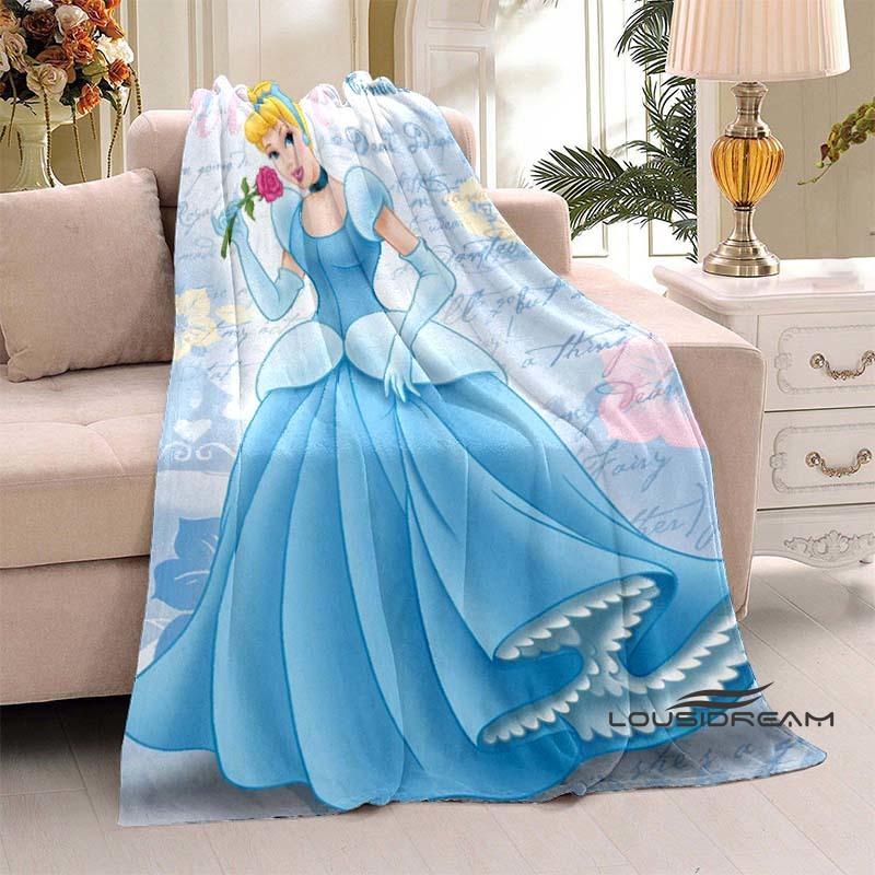 Disney Cinderella Princess Flannel Blanket Fluffy and Comfortable Adult Nap Blanket Soft Bedding Sofa Blanket Party Home Dec