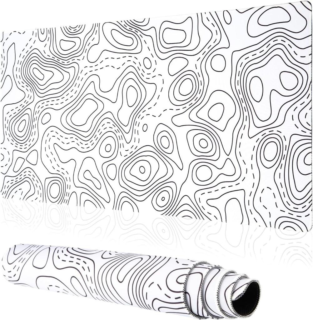 Blue Large Gaming Mouse Pad XXL Strata Liquid Deskmat Non-Slip Rubber Game Mouse Mat Computer Keyboard Mats Big Mausepad Gamer