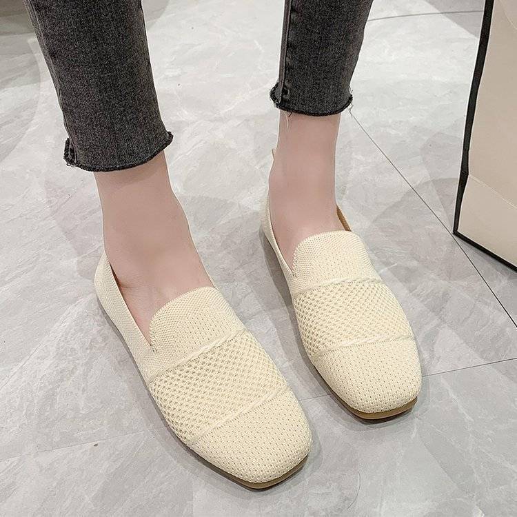 Women's Shoes Are Light and Breathable, New Fashion Soft-soled Flat Shoes, Flying Woven Shoes, Women's Casual Versatile Single Shoes