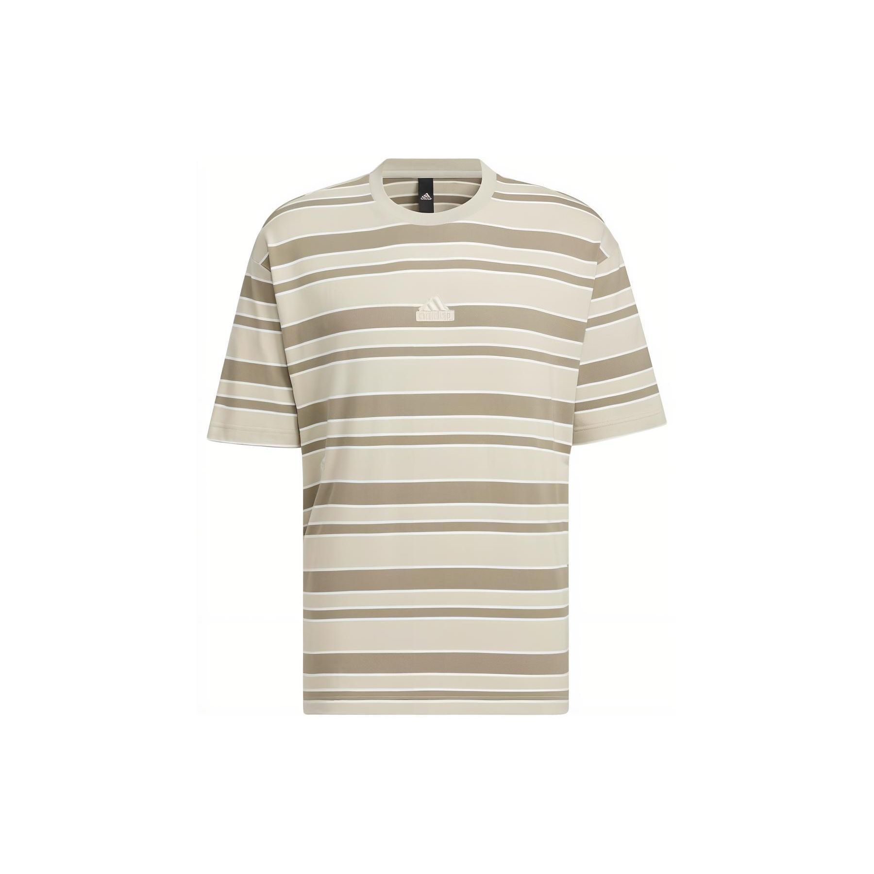 adidas Sportswear Men s FL Stripe T-Shirt Tan Olive Green IT3928 2XL
