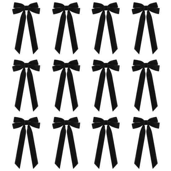 12Pcs Christmas Velvet Bows Rustic Vintage Velvet Ribbon Bows for DIY Crafts Gift Wrapping Tree Garland Wreath Xmas Decoration