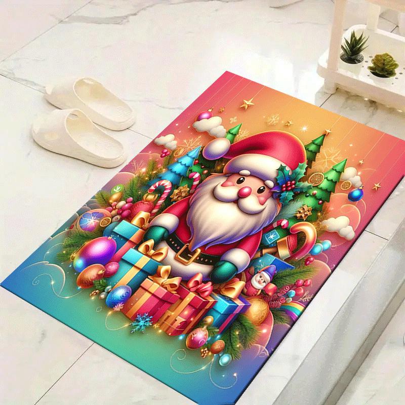 

1pc Santa Claus and gifts Design Indoor Area Rug - Soft, Anti-Slip, and Durable Gaming Room Decor for Bedroom 60cm by 90cm