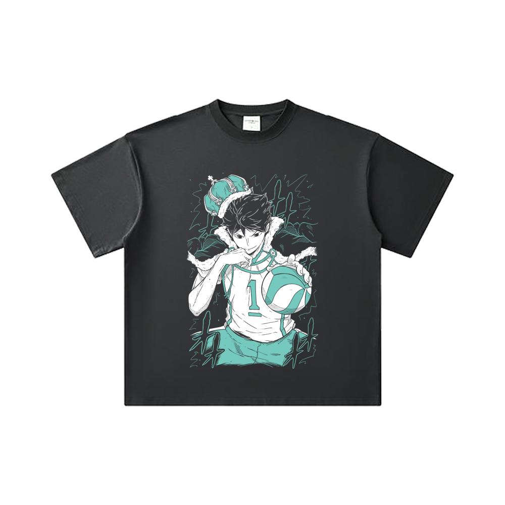 260 GSM Double Yarn 32 Count 100% Cotton Haikyu V3 Oikawa Print Unisex Heavy Cotton T Shirt