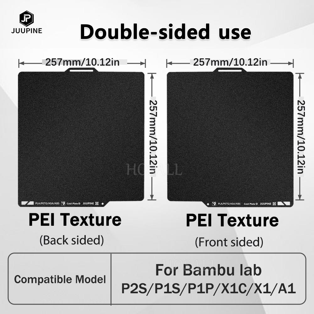 Cooltack Plate for Bambu Lab A1 P2S P1S P1P X1 X1C Build Plate PLA PETG ABS ASA Cool Bed 0.5mm thickened Bambulab Accessories