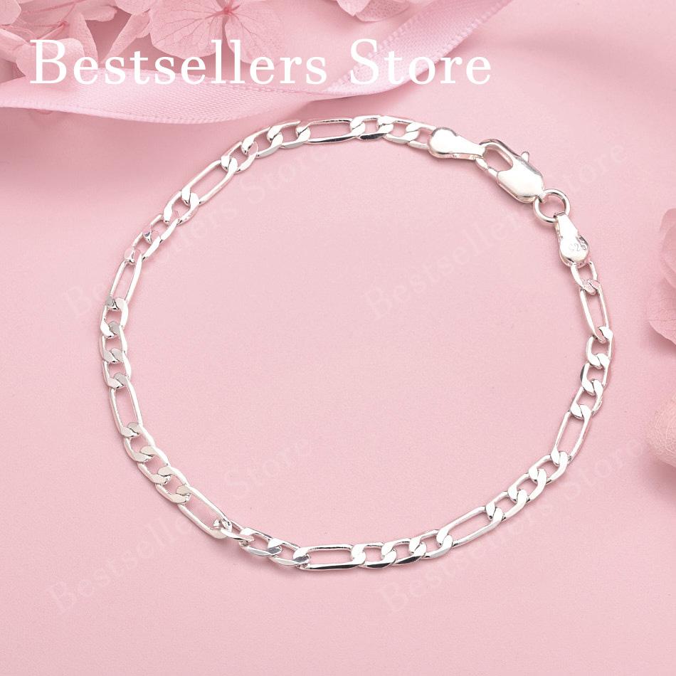 925 Sterling Silver 8-inch Minimalist Chain Bracelet, Fashionable Women's Wedding Accessories, Party Jewelry