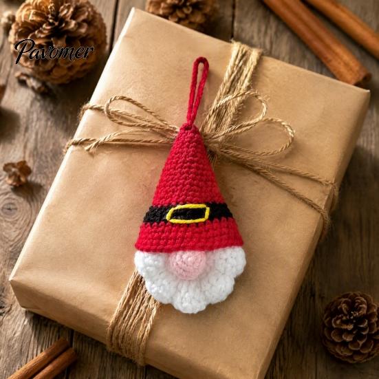 Faceless Gnome Decorations Hand Crochet Christmas Ornaments, Knitted Hanging Decorations, Woolen Holiday Gifts Yarn Elf Pendants for Tree Home