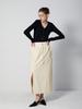 RENNESMIA Elastic Slit Skirt_Cream