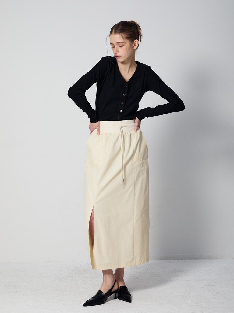 RENNESMIA Elastic Slit Skirt_Cream