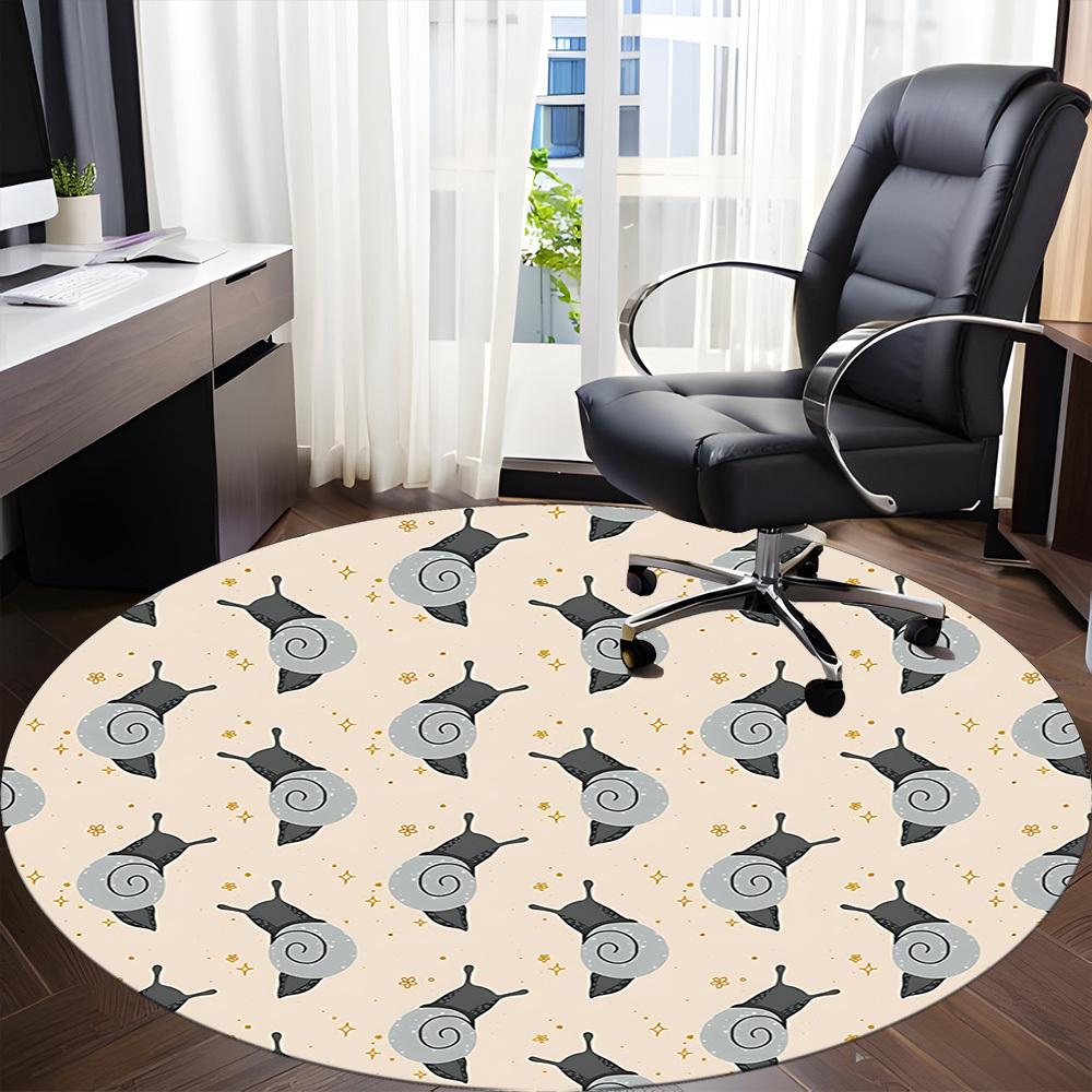 1pc Snail Shell Office Round Area Rug, Indoor Mat Suitable For Office, Under Office Chairs Bedroom Living Room Home Decor, Room Deco