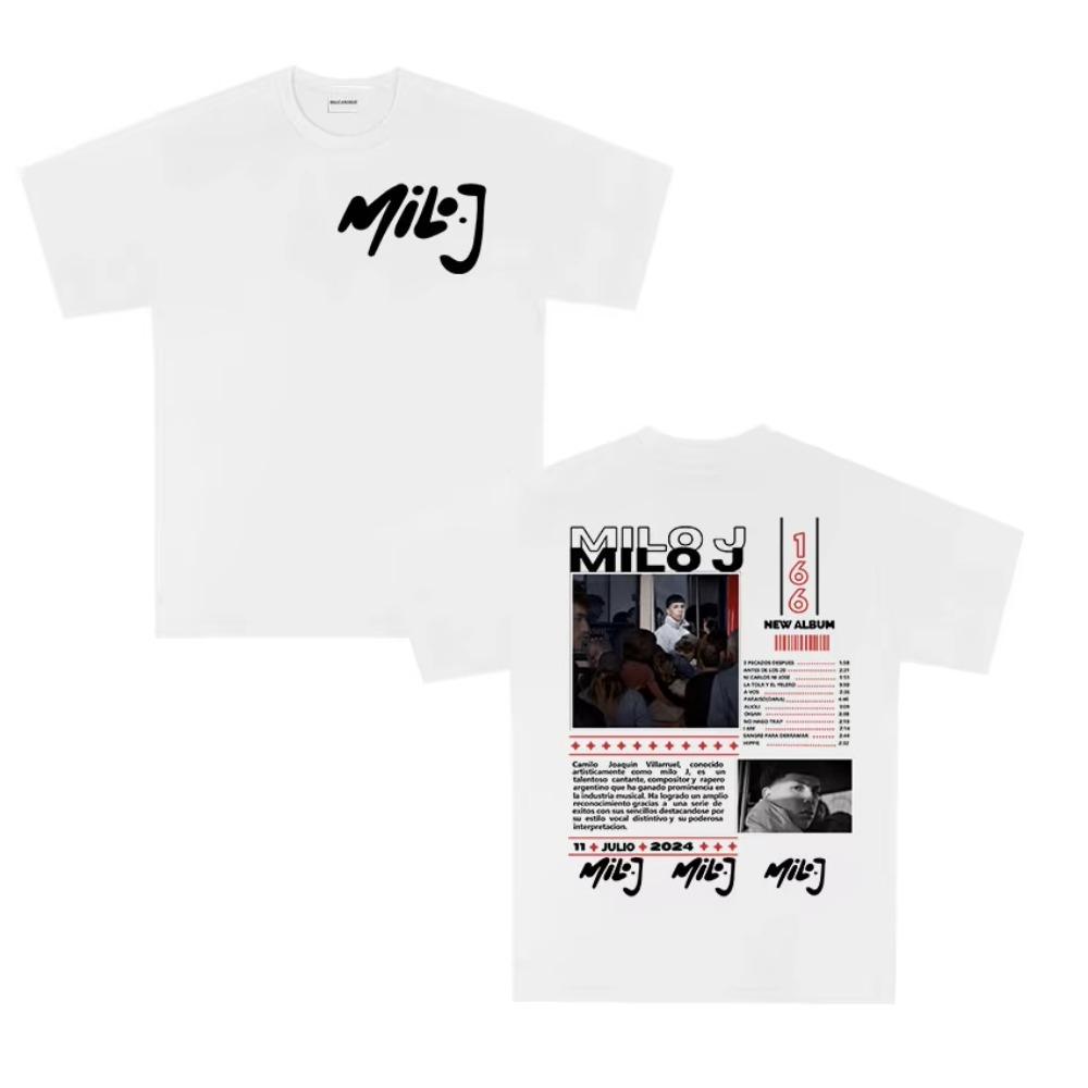

Rapper Milo J 166 Tour 2026 Album T Shirts Men Women Retro High Quality Short Sleeve Tshirt Oversized Cotton TShirt Streetwear 3XL