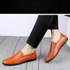 Men's Leather Casual Shoes Breathable Slip On Lazy Driving Shoes High-end Office Fashion Shoes