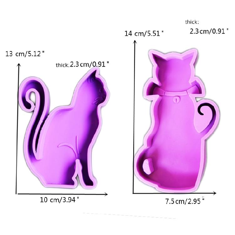 Cat Shaped Silicone Crafts Moulds Figurine Mold Suitable for Figurine Ornament