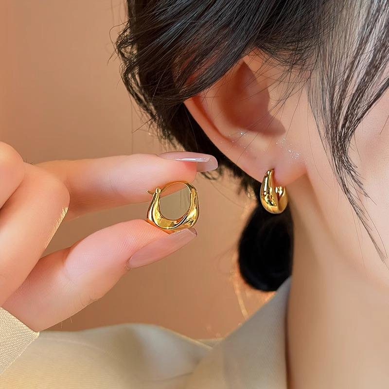 Vintage 925 Silver Earrings for Women Girls Ear Hoop Versatile Round Circle Drop Earrings Fashion Party Jewery Gifts