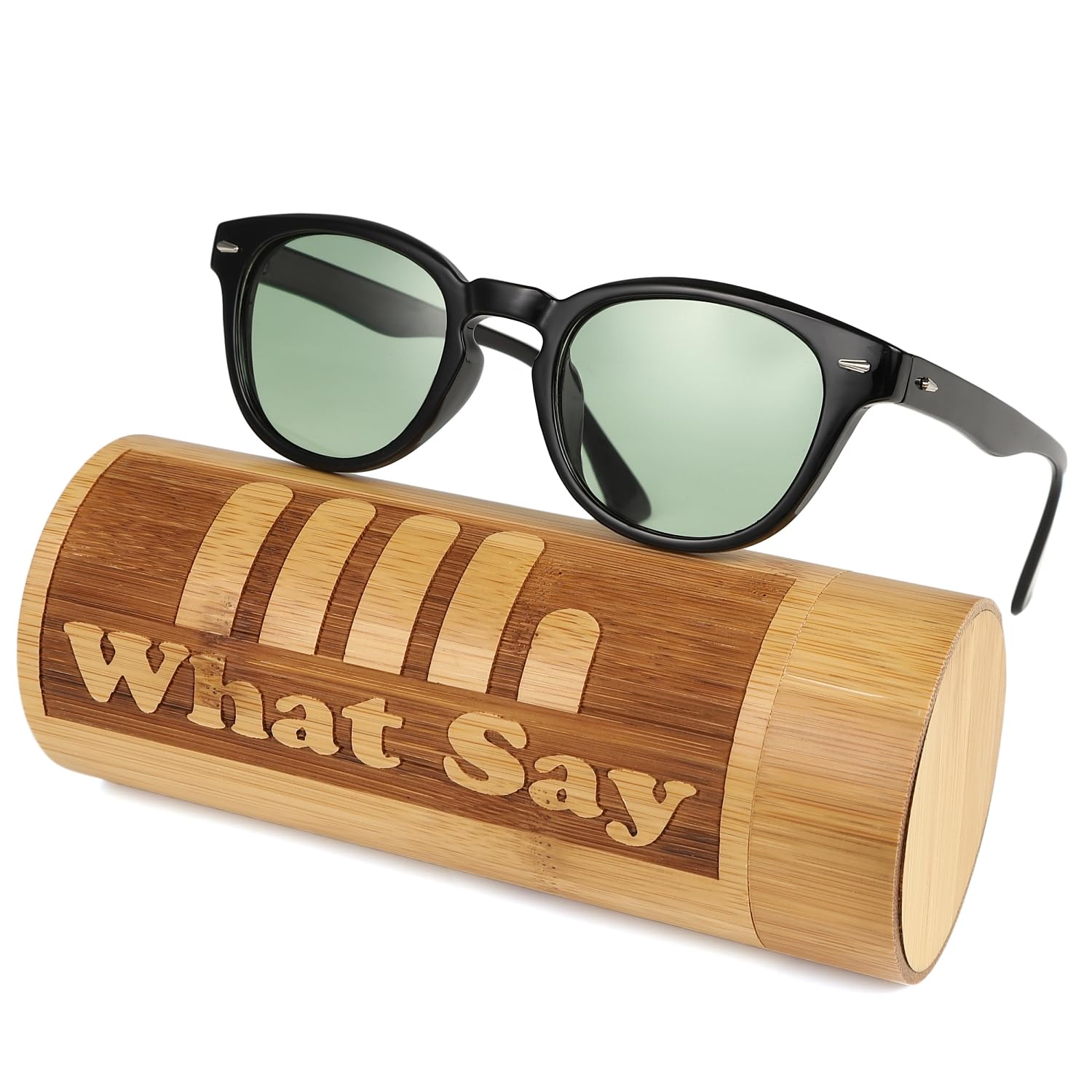 

FASHION OUTDOOR Wellington Color Lens Sunglasses Clear Lens Fashion Glasses Polarized Lens UV400 Men Women Green [What Say] (Light (Polarized)/Black) чорний