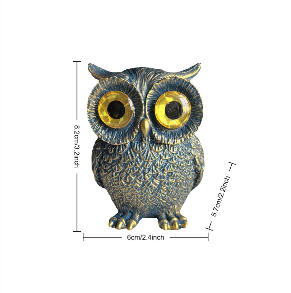 1 Piece of Retro-Style Cute Big-Eyed Owl Figurine, Creative Desktop Decoration Resin Craft, Adds Artistic Flair, Full of Details