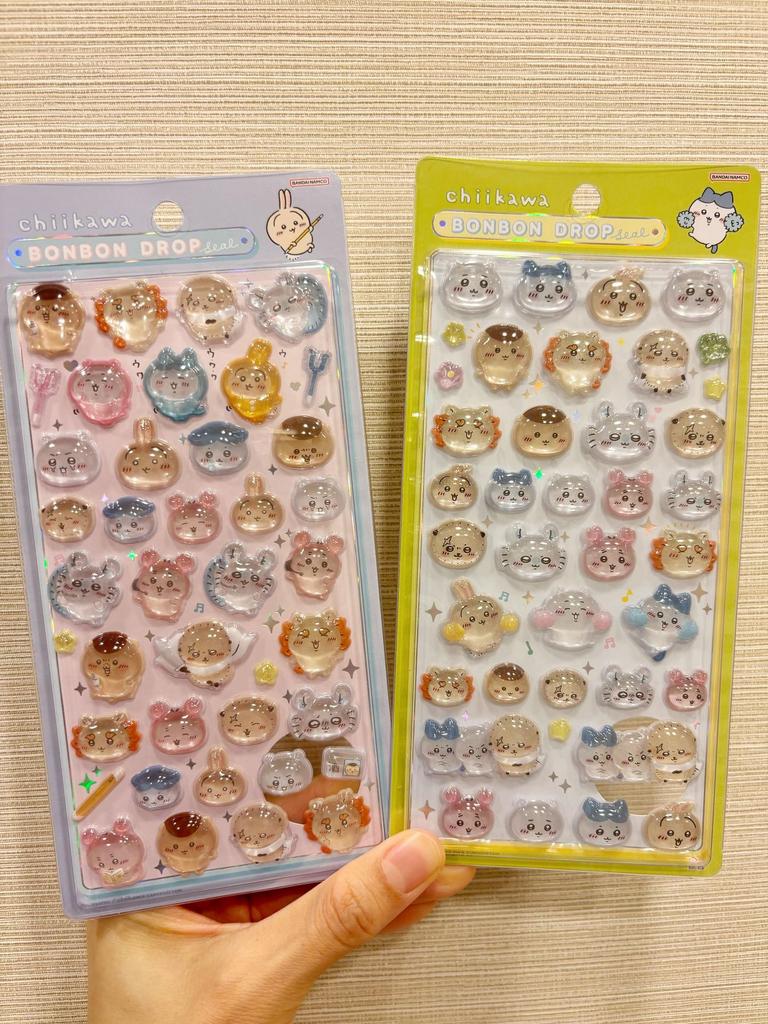 Chiikawa 3D Crystal Stickers Usagi Stereoscopic Adhesive Decal Glitter Transparent Sticker Diy Scrapbook Laptop Phone Decorative
