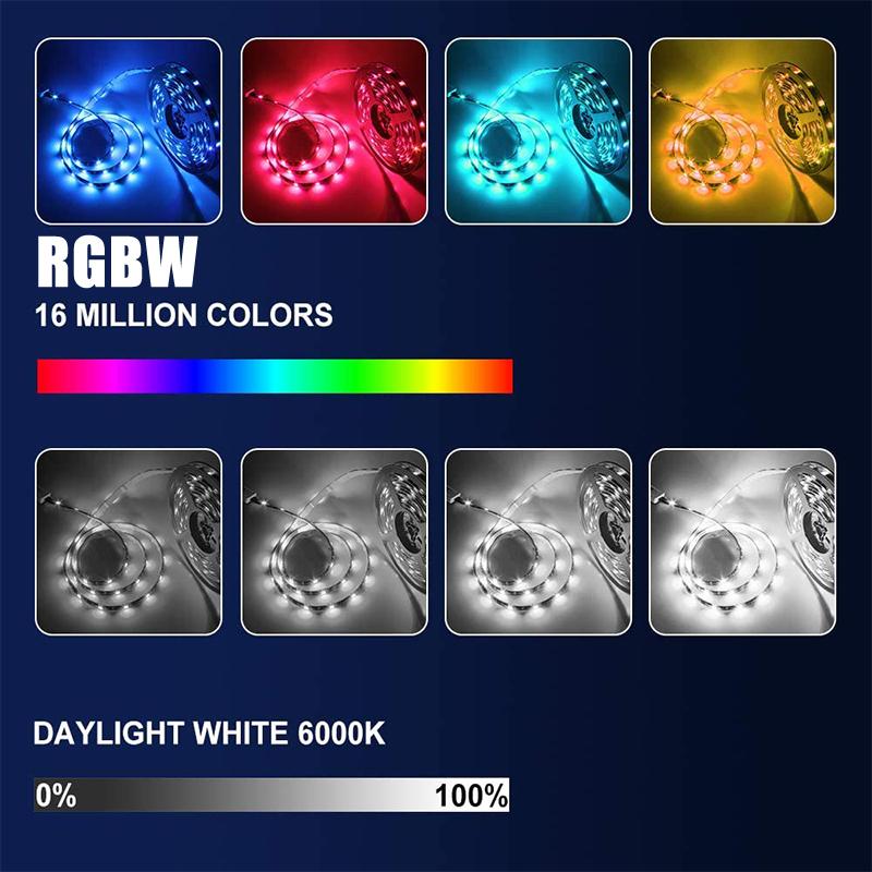 DC 12V WS2812B Dream LED ribavalgusti Bluetooth 5050 RGB BCCT RGBWW Dream Color Light Magamistoa teler Arvuti kaunistuskomplekt+toide Nutikas neoonvalgus