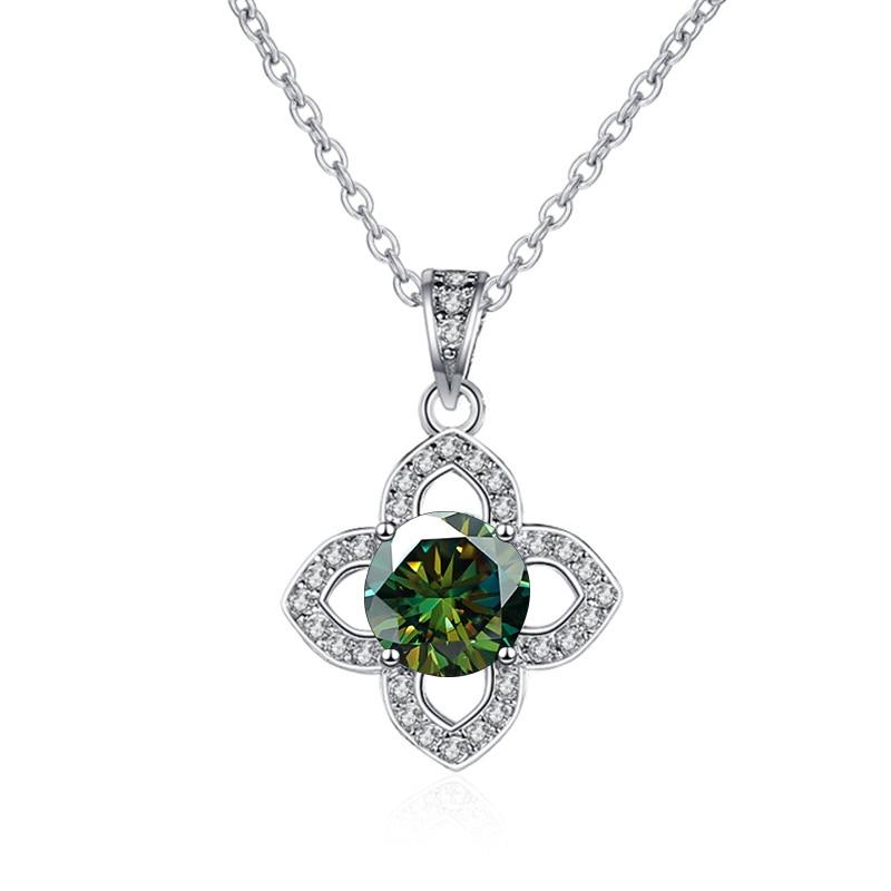 Bague Ringen 1ct VVS D Color Moissanite Pendant Necklace Women's 925 Sterling Silver Lucky Clavicle Chain Valentine's Day Gift