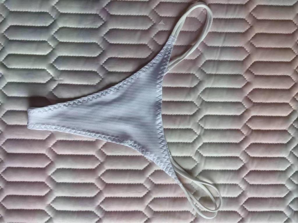 European & American Ribbed Cotton Women's Thong with Fine Straps - Comfortable, Breathable, & Sexy T-Back