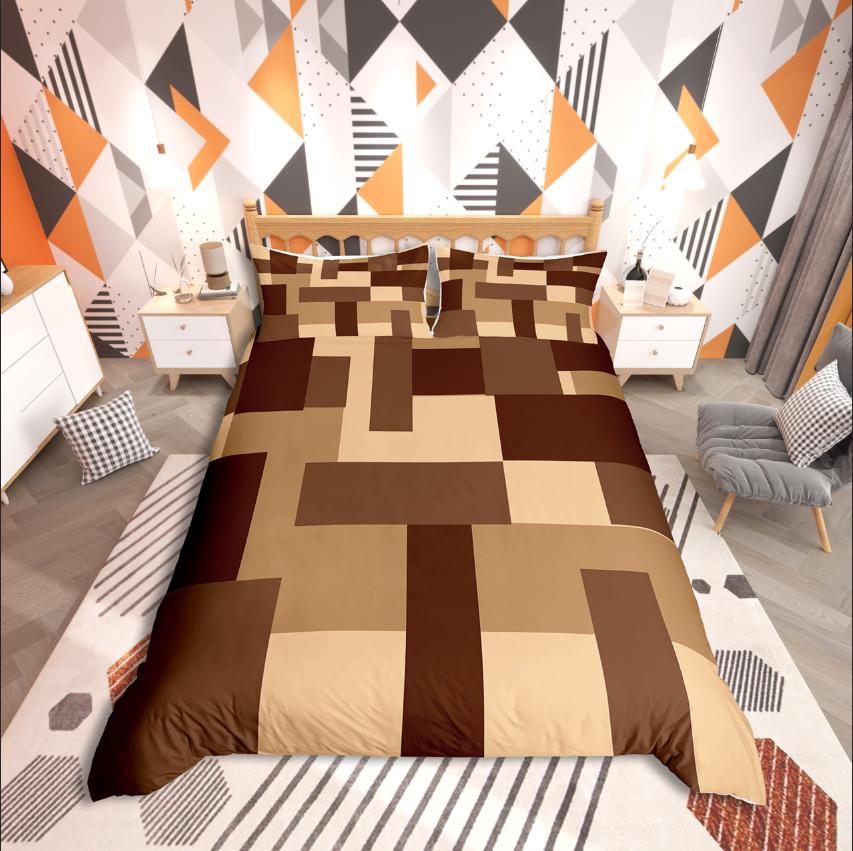 Comforter Homewish Geometric Honeycomb Gradient Hexagon For Teens Bedding Setabstract Geometry Bed Set