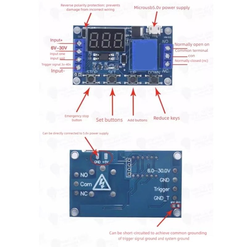 1 Channel 5V Programmable Delay Timer Module Housing Low Resistance Development Board for Home Automation