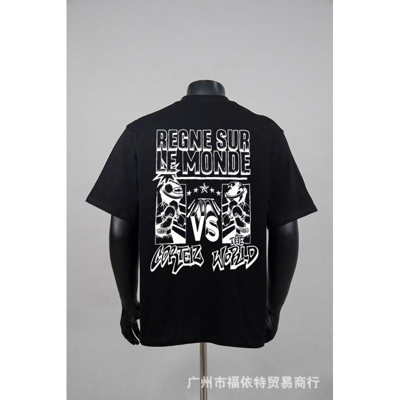 Corteiz Alcatraz Vintage Print T-Shirt Herren Damen Streetwear Lockerer Schnitt Kurzarm Tee