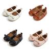Sapatos de Bebê Princesa Cor Sólida Com Decoração de Laço Para Menina Pequena Moda