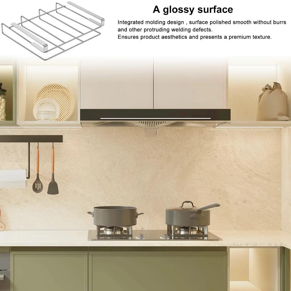 Non-punching Cutting Board Hanging Rack Under Cabinet Storage Shelf  Kitchen Placement Storage Rack