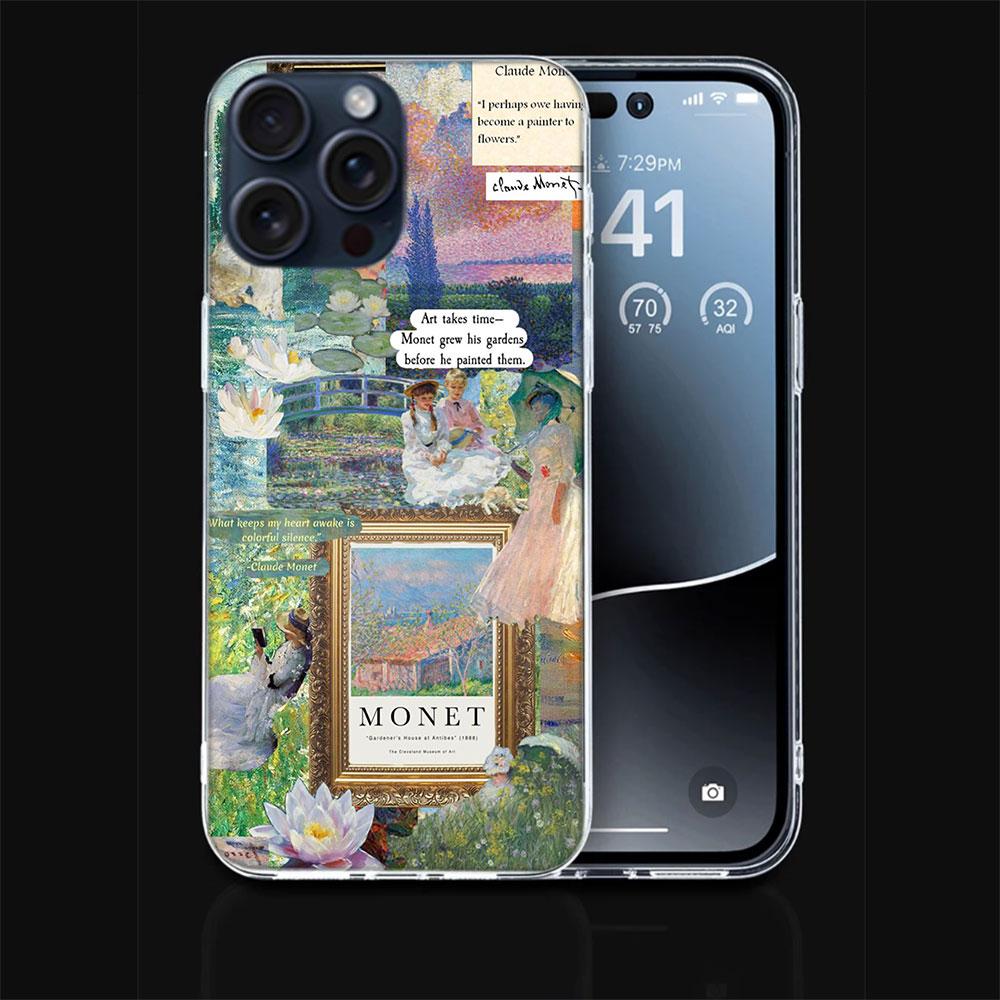 Claude Monet Art Clear Phone Case For Iphone 17 Air 16 Pro Max 15 Pro 14 Plus 17E 16E 11 13 12 Mini Cover Cases Fundas Cell TPU