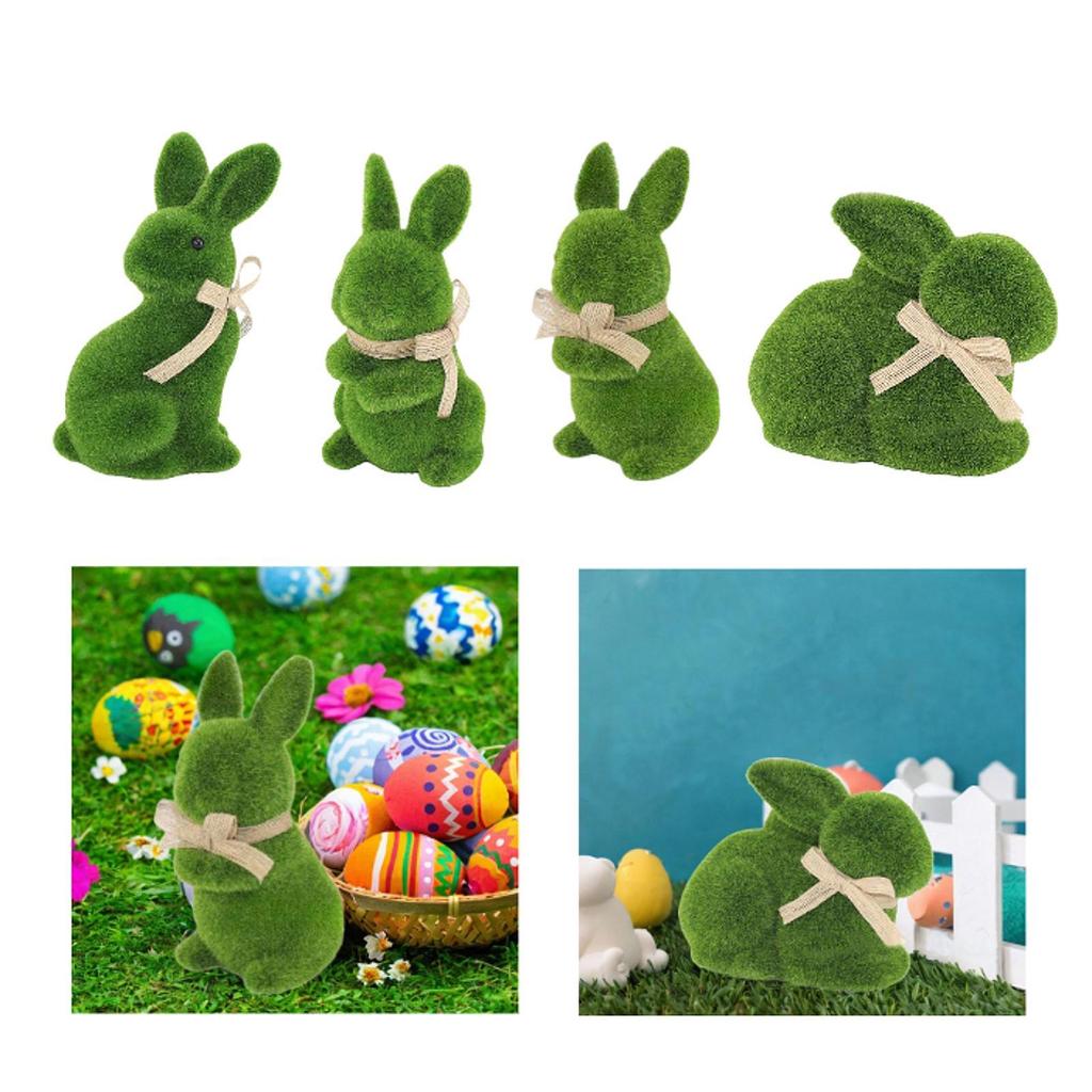 Easter Bunny Figurine Cute Desk Ornament for Farmhouse Birthday Gift Cabinet
