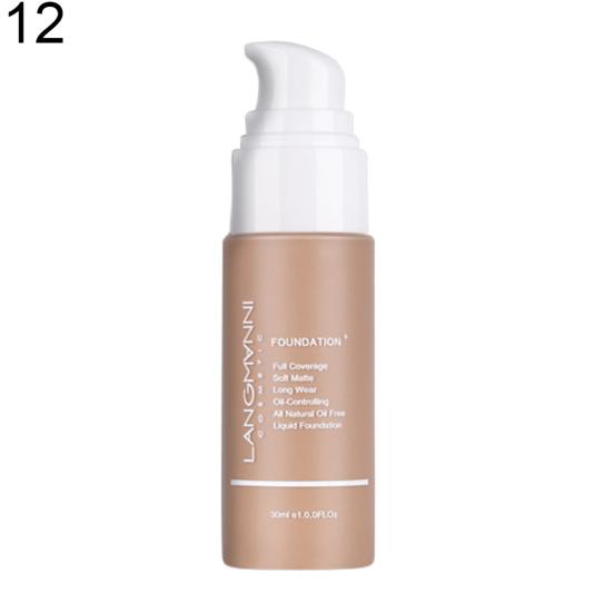 Langmanni Waterproof Whitening Full Coverage Liquid Foundation Face Concealer