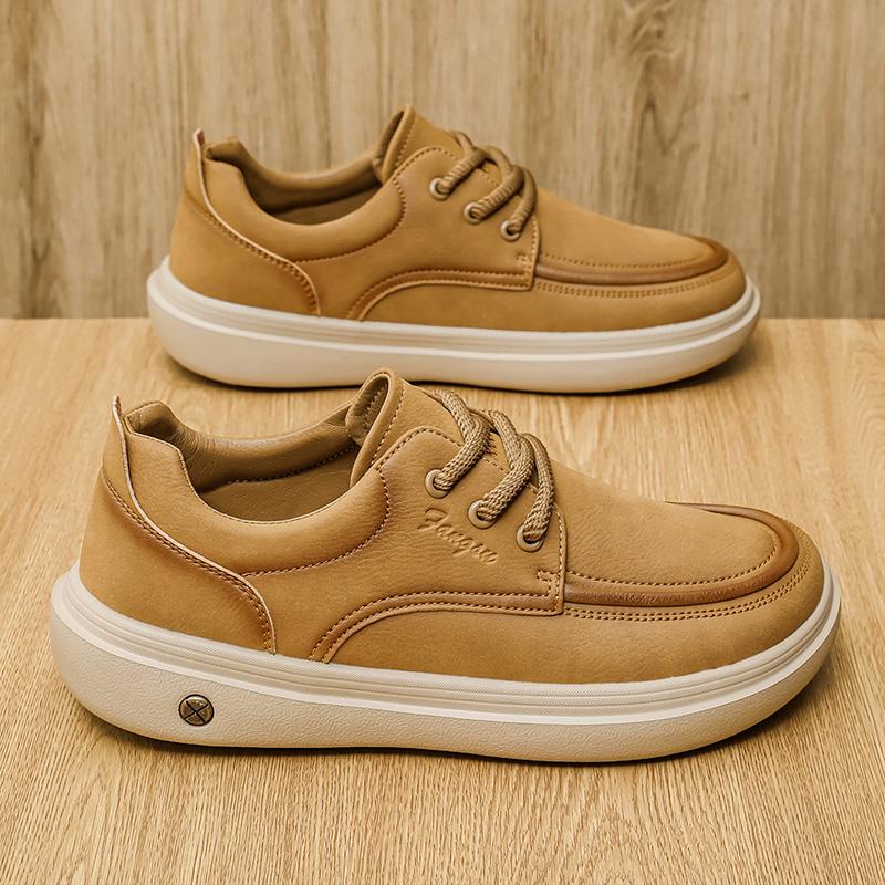 

Soft Comfort Oxford Shoes Branded Business Office Commuting Leather Shoes Men Non Slip Flat Bottom Walking Driving Shoes 44 жёлтый